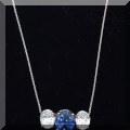 J17. 14K White gold sapphire necklace. 